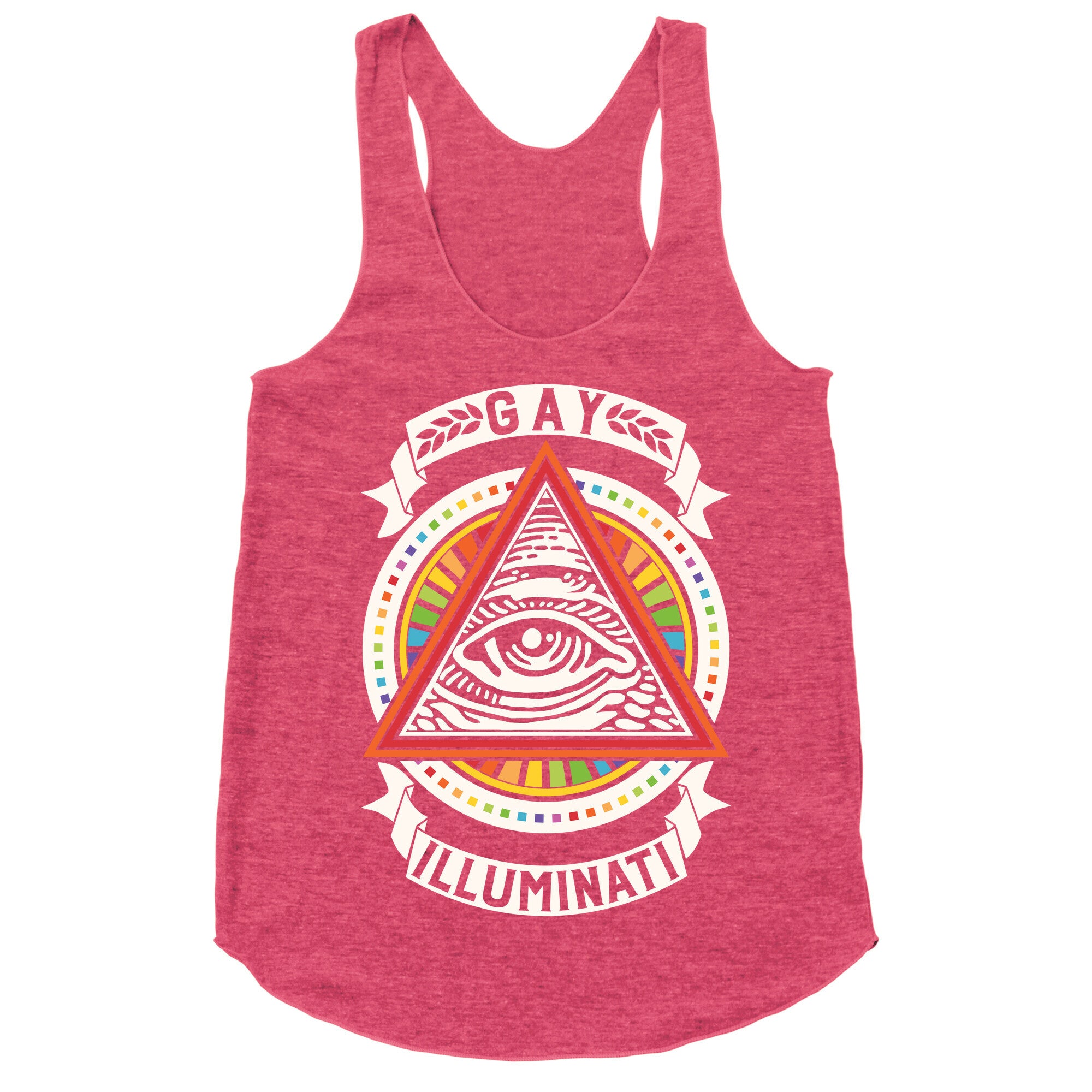 Gay Illuminati Racerback Tank